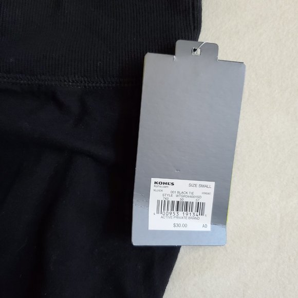 NWT Tek Gear Activewear Black Ruched Capri Leggings Pants Size Small - Picture 5 of 8